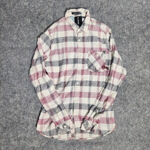 Billabong Button Down Shirt Men M Multicolor Madras Plaid Long Sleeve Beach